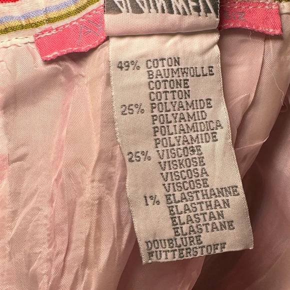 🌻 AW Alain Weiz Pink Stripe Maxi Layered Flare Hem Skirt Asymmetrical US size 14 - Picture 6 of 6